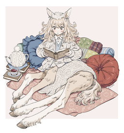 animal_ears blue_clothing blue_shirt blue_topwear book clothed clothed_female clothed_taur clothing container cup female fur hair holding_book holding_object hooves jacket long_hair pillow quadruped reading reading_book shirt solo tail tea_cup teapot topwear white_body white_clothing white_fur white_hair white_jacket white_topwear tsulala european_mythology greek_mythology mythology centaur equid equid_taur humanoid_taur mammal mammal_taur taur