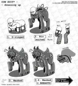 animal_mask bdsm big_breasts blush bondage bound breasts collar cow_suit d-rings digitigrade dimensional_bondage female fleshlight_gag gag hazard_marks hooves internal internal_details latex mask penetrable_sex_toy pet_suit petplay portal roleplay sex_toy suiting_sequence tentacles text masterzoroark666 animate_inanimate bovid bovine cattle living_clothing mammal black_and_white english_text hi_res monochrome sequence url
