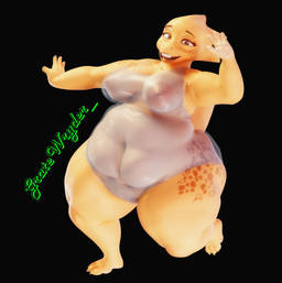 anthro clothing female freckles inverted_nipples nipples obese obese_anthro obese_female overweight overweight_anthro overweight_female solo swimwear translucent gratewryder twilightv0ids_(modeler) undertale_(series) alphys monster scalie 3d_(artwork) absurd_res digital_media_(artwork) hi_res