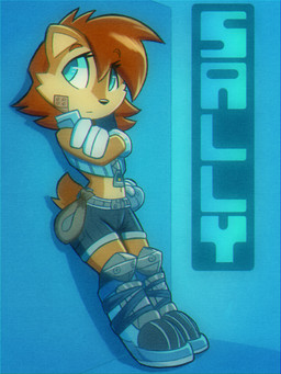 anthro band-aid bandage belt blue_eyes boots bottomwear bracelet clothed clothing crossed_arms explosives female footwear fur gloves grenade hair handwear jewelry knee_pads leaning_on_wall navel red_hair scut_tail shin_guards shoes short_tail shorts sleeveless_jacket solo tail tan_body tan_fur topwear vest waterskin weapon eyeball6300_(chiv) archie_comics sega sonic_the_hedgehog_(archie) sonic_the_hedgehog_(comics) sonic_the_hedgehog_(series) sally_acorn chipmunk ground_squirrel mammal rodent sciurid 3:4 hi_res