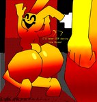 ambiguous_gender anthro butt dancing duo eyes_closed male open_mouth open_smile presenting presenting_hindquarters smile twerking lucaslora five_nights_at_freddy's scottgames fredbear_(fnaf) spring_bonnie_(fnaf) lagomorph leporid mammal rabbit unknown_species hi_res