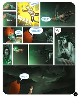 ambiguous_gender black_sclera breasts burnt clock clothing dialogue duo featureless_breasts female green_body green_hair green_skin grey_eyes gun hair long_hair male mask orange_hair ranged_weapon shocked short_hair smoke smoking text underwear watch weapon wearing_mask ebluberry jack_reston alien human humanoid mammal 4:5 comic digital_media_(artwork) english_text
