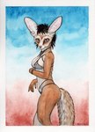 anthro female fuzzy solo dimasbka fuzzy_(character) canid canine fox mammal hi_res