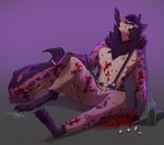 anthro blood bodily_fluids male solo sassyspicy adonis_(d.xy) bat chimera fish hyena mammal marine shark absurd_res hi_res