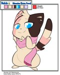 4:5 absurd_res blue_eyes brown_body brown_fur color_swatch english_text fur generation_5_pokemon hi_res male markings minccino model_sheet neapolitan_fur nintendo pink_body pink_fur pokemon pokemon_(species) pokemon_mystery_dungeon robin_(rodent_powered) rodent_powered_(softestpuffss) scarf semi-anthro softestpuffss solo spike_chunsoft striped_markings striped_tail stripes tail tail_markings tan_body tan_fur text