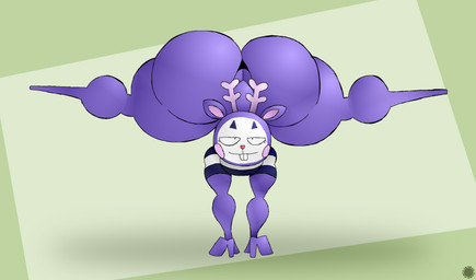 anthro antlers bedroom_eyes big_butt bottom_heavy bubble_butt buckteeth butt clothing curvy_figure eyelashes featureless_feet feet femboy flexible fur geometric_background hands_on_ground heart_nose heart_symbol horn huge_butt logo looking_at_viewer makeup male narrowed_eyes purple_body purple_fur seductive shirt simple_background solo spread_legs spreading teeth text thick_thighs thong topwear underwear wide_hips thatdawgmurray happy_tree_friends mime_(htf) deer mammal aliasing artist_logo artist_name digital_media_(artwork) hi_res signature
