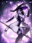 big_breasts breasts clothing female horn humanoid_pointy_ears legwear looking_at_viewer not_furry pointy_ears solo tail thick_thighs thigh_highs wide_hips lerapi blizzard_entertainment warcraft lainuura draenei horned_humanoid humanoid hi_res