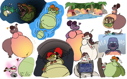 after_vore albino anthro barefoot beach belly belly_squish big_belly big_breasts bloated bone breasts brown_body brown_hair casual_nudity clothed clothing curvy_figure deep_navel duo eyelashes featureless_breasts feet female female/female green_body grey_body group group_nudity hair heart_symbol huge_belly huge_breasts huge_hips huge_thighs hyper hyper_belly hyper_hips hyper_thighs inside jaws larger_female male male/female multicolored_body navel nude onomatopoeia open_mouth orange_hair outside overweight overweight_anthro overweight_female palm_tree plant ponytail pressed_against_belly red_body red_eyes red_hair red_nose_horn scales sharp_teeth simple_background size_difference skeleton smile solo sound_effects squish standing tail teeth text thick_thighs toothpick tree trio voluptuous voluptuous_anthro voluptuous_female vore water white_body wide_hips x-ray_view x-ray_vision yellow_belly yellow_breasts jayme_universe aquatic common_hippopotamus crocodile crocodilian fish hippopotamid mammal reptile rodent scalie sciurid tree_squirrel digital_media_(artwork) english_text hi_res