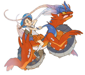 ambiguous_gender backpack blush blush_lines bottomwear braided_hair brown_eyes brown_hair clothing duo eyelashes fangs female feral footwear hair hat headgear headwear necktie one_eye_closed open_mouth orange_eyes pawpads red_body riding_on_back shoes shorts simple_background size_difference socks teeth tongue tongue_out yellow_sclera rabacon1 nintendo pokemon juliana_(pokemon) ancient_pokemon generation_9_pokemon human koraidon legendary_pokemon mammal paradox_pokemon pokemon_(species) 2026 absurd_res hi_res