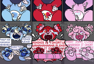all_caps anthro award begging begging_to_stop bodily_fluids brush cloudco crying crying_laughing dialogue disembodied_hand drooling drooling_laughing feathers feet female group hiccuping implied_permanent intense intense_tickling itching itching_powder laugh male male/female navel pawpads permanent saliva sneeze sobbing tears teeth text tickle_torture tickling tickling_armpits tickling_belly tickling_feet tickling_hands tickling_machine tickling_navel tickling_nose toothbrush torture trio trophy conditional_dnp tuvandalist care_bears me_bear_(care_bears) messy_bear_(care_bears) too_loud_bear_(care_bears) bear mammal english_text hi_res