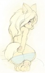 butt butt_cleavage c1a0 canine hair hindpaw long_hair looking_at_viewer looking_back monochrome panties pawpads paws plain_background sitting sketch solo underwear white_background
Rating: Questionable
Score: 4
User: queue
Date: October 14, 2010