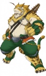 abs anthro claws clothing fur hair male muscular muscular_anthro muscular_male scar solo stripes tail suruga felid mammal pantherine tiger