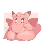 ambiguous_gender anthro brown_eyes pink_body pupils smile solo tail thick_thighs white_pupils wings lightmizano nintendo pokemon clefairy generation_1_pokemon pokemon_(species) 1:1 hi_res