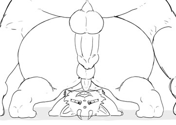 2_horns 3_eyes anthro ass_up balls big_balls big_butt big_penis butt duo fangs fur genitals half-closed_eyes horn male male/male moobs multi_eye narrowed_eyes penis rear_view sharp_teeth small_penis teeth thick_thighs tongue nekoni nekoni_(character) cat_demon demon domestic_cat felid feline felis mammal 2025 digital_media_(artwork) hi_res monochrome sketch
