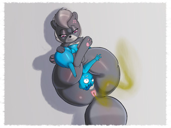 anal_fluids angry anus big_butt big_female bodily_fluids butt cross-popping_vein crying death_by_snu_snu duo fart fart_cloud fart_fetish fart_sniffing farting_on_another farting_on_face feet female feral hand_on_hip head_between_legs headscissor leg_wrap legs_up look_down looking_at_another male male/female pawpads paws raised_leg shadow simple_background size_difference skunk_spray smaller_male smelly sniffing soles spread_anus spreading stress tears toes wide_hips spikelove15 hasbro littlest_pet_shop littlest_pet_shop_(2012) fan_character pepper_clark bear mammal mephitid skunk striped_skunk 4:3 absurd_res hi_res