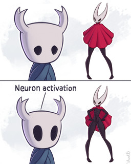 black_arms black_body black_breasts black_butt black_hands black_legs breasts butt butt_from_the_front cloak cloak_only clothed clothing duo empty_eyes featureless_breasts featureless_crotch monotone_cloak mouthless red_cloak red_clothing simple_background text younit13 hollow_knight_(franchise) neuron_activation team_cherry hornet_(hollow_knight) the_knight_(hollow_knight) arthropod vessel_(species) 2025 4:5 absurd_res english_text hi_res meme half_sister_(lore) nonbinary_(lore) sibling_(lore) sister_(lore)