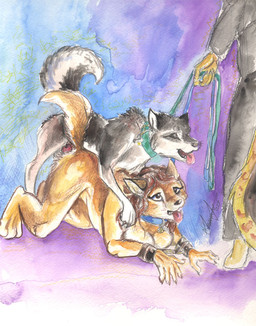 anthro anthro_on_feral anthro_penetrated bdsm bestiality bondage bound breasts breath collar cuff_(restraint) domestic_pet dominant dominant_feral dominant_male duo_focus erection fangs female female_on_feral feral feral_penetrating feral_penetrating_anthro furries_with_pets genitals group handcuffs hanging_breasts holding_leash holding_object interspecies intraspecies intraspecies_bestiality knot leash male male/female metal_cuffs nude panting penetration penis restraints sex shackles slave submissive submissive_female tail teeth tongue tongue_out java summer_jackel javadog alaskan_malamute canid canine canis domestic_dog felid mammal nordic_sled_dog spitz