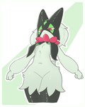 3_fingers :< anthro biped black_body black_fur border breasts featureless_breasts featureless_crotch female female_anthro fingers frill_(anatomy) front_view fur green_body green_ears green_fur green_tail hip_tuft kemono leg_tuft looking_at_viewer low-angle_view monotone_tail multicolored_body multicolored_fur navel neck_frill pink_nose pupils red_eyes scut_tail short_tail simple_background slim slit_pupils small_breasts solo standing tail tuft two_tone_body two_tone_fur white_border wide_hips lok_cat nintendo pokemon felid feline generation_9_pokemon mammal meowscarada pokemon_(species) 2023 4:5 colored digital_media_(artwork) hi_res portrait three-quarter_portrait