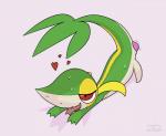 ambiguous_gender anus anus_only feral happy lying nude on_front sex_toy simple_background smile solo symbol tongue tongue_out toony vibrator longlevy nintendo pokemon generation_5_pokemon pokemon_(species) reptile scalie snivy 2017 digital_media_(artwork) shaded