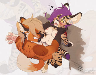 anthro asphyxiation bite_mark blood blush bodily_fluids breasts choking cuff_(restraint) cum cum_in_vagina cum_inside desk dipstick_tail duo ear_piercing eyes_closed female female_penetrated fur furniture genital_fluids genitals green_eyes hair hand_on_neck handcuffs hands_behind_back heart_symbol lying male male/female male_penetrating male_penetrating_female markings metal_cuffs multicolored_tail nipples nude on_back open_mouth penetration penile penile_penetration penis penis_in_vagina piercing restraints rough_sex scratches sex shackles simple_background spots spotted_body spotted_fur spread_legs spreading strangling table table_lotus_position tail tail_markings tongue tongue_out vaginal vaginal_penetration vulva lukurio kuro_murasaki loke canid canine felid feline mammal maned_wolf serval 2019 digital_media_(artwork)