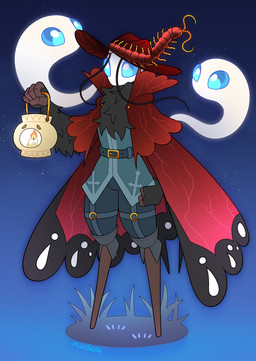ambiguous_gender candle cloak clothing lamp lantern solo wings misoslug bloodborne fromsoftware sony_corporation sony_interactive_entertainment swallow_(cursedswallow) arthropod butterfly ghost insect lepidopteran spirit absurd_res hi_res