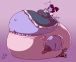 belly big_belly clothing diaper female furniture inflation overweight overweight_female overweight_humanoid side_view solo stool daikanu undertale undertale_(series) muffet animal_humanoid arachnid arachnid_humanoid arthropod arthropod_humanoid humanoid spider spider_humanoid digital_media_(artwork) full-length_portrait portrait