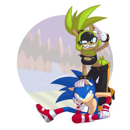 anthro blue_body blue_eyes blue_fur bottomwear breasts butt cleavage clothed clothing duo ear_piercing female footwear fur green_body green_eyes green_fur green_hair hair hand_on_another's_head high_heels male male/female pants piercing ponytail sagging_pants sharp_teeth shirt shoes sitting smile tail teeth thong_straps topwear torn_clothing torn_shirt torn_topwear captain_molasses idw_publishing sega sonic_the_hedgehog_(comics) sonic_the_hedgehog_(idw) sonic_the_hedgehog_(series) sonic_the_hedgehog surge_the_tenrec afrosoricid eulipotyphlan hedgehog mammal tenrec 1:1 absurd_res hi_res