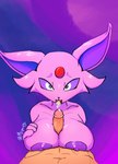 anthro areola big_breasts black_nose bodily_fluids breast_play breasts duo female first_person_view forehead_gem fur gem genital_fluids genitals looking_at_viewer male male/female navel nipples nude open_mouth penis pink_body pink_fur precum purple_areola purple_background purple_nipples purple_sclera sex simple_background tan_body tan_skin titfuck tongue tongue_out white_eyes msgoopyxxx nintendo pokemon eeveelution espeon generation_2_pokemon human mammal pokemon_(species) hi_res