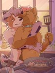 breakfast hug kitchen male male/male romantic romantic_couple shirtless silveredge canid canine canis domestic_dog mammal 3:4 absurd_res hi_res