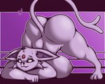 2024 5:4 anthro anthrofied areola ass_up big_breasts big_butt breasts butt dieseldoden digital_media_(artwork) eeveelution espeon female generation_2_pokemon hi_res huge_breasts huge_butt jack-o'_pose jewelry looking_at_viewer nintendo nipples nude pink_body pokemon pokemon_(species) pokemorph pose purple_areola purple_nipples simple_background solo tail thick_thighs white_eyes wide_hips