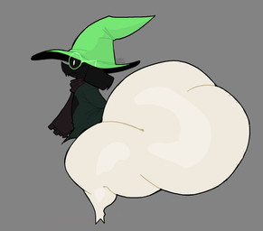 anthro big_butt bottom_heavy bottomless butt clothed clothing eyewear glasses hat headgear headwear huge_butt huge_hips huge_thighs hyper hyper_butt hyper_hips hyper_thighs male robe scarf side_view solo thick_thighs white_body wide_hips wizard_hat iaredumbo deltarune undertale_(series) ralsei bovid caprine darkner goat mammal 2025 hi_res