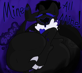 absorption_vore anthro bat_wings belly big_belly bodily_fluids drooling eyes_closed female membrane_(anatomy) membranous_wings navel saliva solo text vore wings apollysabyss apollyon_(apollysabyss) angel bat fallen_angel mammal 2025 black_and_blue english_text hi_res monochrome