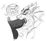 anthro anthro_on_anthro anthro_penetrated anthro_penetrating anthro_penetrating_anthro beard disembodied_penis duo ear_frill erection eyes_closed facial_hair facial_piercing fellatio frill_(anatomy) genitals horn male male/male male_penetrated male_penetrating male_penetrating_male nose_piercing nose_ring oral penetration penile penis penis_in_mouth piercing ring_piercing septum_piercing septum_ring sex side_view vein veiny_penis crazydrak mythology alex_(jrbart) alligator alligatorid crocodilian dragon mythological_creature mythological_scalie reptile scalie monochrome