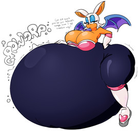 anthro belly big_belly big_breasts breasts female huge_belly inflation overweight simple_background solo text white_background wings blahblah866 sega sonic_the_hedgehog_(series) rouge_the_bat bat mammal 2025 hi_res