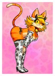 2024 absurd_res animal_print animal_print_bikini anthro armwear bent_over big_breasts bikini bra breasts cleavage clothed clothing cow_print cow_print_bikini cowbell crimson_(roboticsteve) digital_drawing_(artwork) digital_media_(artwork) domestic_cat elbow_gloves fake_ears fake_horns felid feline felis female footwear freckled_breasts freckled_face freckles fur gloves handwear hanging_breasts hi_res high_heels legwear mammal one_eye_closed orange_body orange_fur panties pattern_bikini pattern_clothing pattern_swimwear ring_cats roboticsteve simple_background skimpy solo swimwear thigh_highs underwear wink