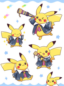 anthro clothing eyes_closed holding_object male one_eye_closed open_mouth paws shooting_star simple_background sitting solo star tail telescope tongue yellow_body nekogyo122 nintendo pokemon generation_1_pokemon pikachu pokemon_(species) 2025 3:4 absurd_res hi_res