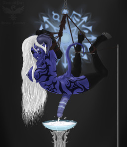 accessory animal_genitalia animal_penis bdsm big_breasts big_penis bodily_fluids bondage bound breasts clothing cock_ring cum ejaculation equine_genitalia equine_penis genital_fluids genitals gloves glowing glowing_eyes hair handwear herm horn intersex jewelry legwear nipple_piercing nipples penis penis_accessory penis_jewelry piercing solo stockings suspension suspension_bondage tail tattoo thigh_highs white_hair admiral_piet blizzard_entertainment warcraft draenei horned_humanoid humanoid hi_res