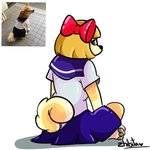 anthro clothing female school_uniform solo uniform zhibita dogelore doge canid canine canis domestic_dog mammal shiba_inu spitz 1:1 digital_media_(artwork) meme