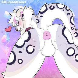 anthro anus backsack balls bite biting_lip butt fur genitals long_tail male pink_anus raised_tail rear_view solo spreading tail spicy_weasel weaseldumb felid mammal pantherine snow_leopard 1:1 hi_res nonbinary_(lore)