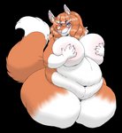 anthro breasts female hand_on_breast looking_at_viewer overweight overweight_anthro overweight_female solo stretch_marks vein veiny_breasts deonwolf f-thefirst stacey_(f-thefirst) canid canine fox mammal 2020 absurd_res alpha_channel hi_res