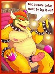 2021 accessory anthro astrograph balls border bowser bowser_day cock_ring collar dialogue digital_media_(artwork) english_text erection fingers foreskin genitals humanoid_genitalia humanoid_penis jewelry koopa looking_at_viewer male mario_bros nintendo nipples nude open_mouth penis penis_accessory penis_jewelry red_border scalie solo speech_bubble spiked_cock_ring spiked_collar spikes talking_to_viewer text