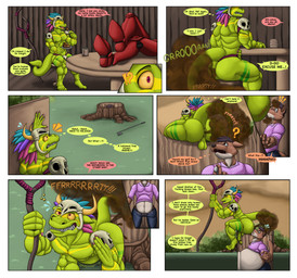 anthro anus armor balls belly bone bottomwear butt cake clothing cup_of_tea dessert eating_feces fart feces feces_in_mouth food genitals golf_ball golf_club group humanoid_genitalia humanoid_penis hyper hyper_fart inflation leg_armor loincloth male male/male muscular nipples nude penis plant scat_inflation scatplay skull staff tail text tree tree_stump trio yellow_sclera wolfgerlion64 terraria golfer_(terraria) shimmered_golfer_(terraria) shimmered_witch_doctor witch_doctor_(terraria) canid canine canis lizardman mammal scalie wolf absurd_res comic english_text hi_res