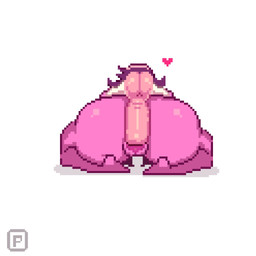 anthro balls big_butt big_penis butt darkened_balls darkened_genitalia darkened_penis duo feet female genitals glistening glistening_butt hair huge_butt huge_penis long_hair male male/female nude penetration penis pink_body pink_skin pink_vulva purple_hair rear_view simple_background size_difference vaginal vaginal_penetration vulva white_background pixzapix deltarune undertale_(series) ralsei susie_(deltarune) bovid caprine goat mammal scalie 2026 hi_res signature