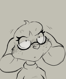 anthro aroused blush blush_lines bodily_fluids clothed clothed_anthro clothed_female clothing ears_down eyelashes female flustered fogged foggy_glasses freckled_face freckles fully_clothed fully_clothed_anthro fully_clothed_female looking_up looking_up_at_another looking_up_at_partner pivoted_ears solo sweat sweater teased topwear wide_eyed wide_open_eyes muhny edie_(muhny) mammal mouse murid murine rodent sketch