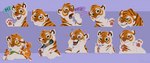 brown_body brown_fur brown_stripes eyebrows eyelashes feral fur open_mouth orange_eyes smile solo striped_body striped_fur stripes teeth tongue white_body white_fur kitchiki felid mammal pantherine tiger 2021 digital_media_(artwork) hi_res