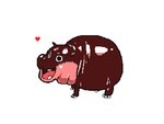 ambiguous_gender brown_body feral open_mouth open_smile quadruped simple_background smile solo white_background keke_(artist) moo_deng hippopotamid mammal pygmy_hippopotamus 4:3 animated digital_media_(artwork) flipnote_studio_(artwork)