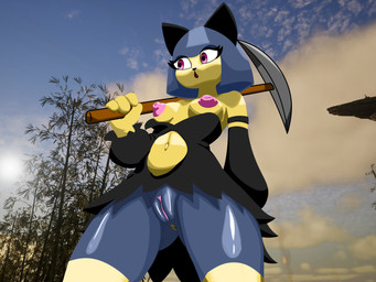 anthro anus clothed clothing dress female genitals innie_vulva nipple_slip nipples no_underwear partially_clothed plump_labia solo upskirt vulva lawtheboss palworld pocketpair felid feline mammal pal_(species) sekhmet_(pal) 4:3 absurd_res hi_res