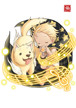duo flute male music musical_instrument simple_background tongue tongue_out white_background wind_instrument woodwind_instrument young yuanyuan canid canine canis domestic_dog human mammal 2015 absurd_res hi_res signature