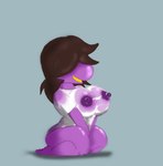 anthro big_breasts breasts clothing female hair nipples purple_body purple_nipples purple_skin shirt smile solo teeth topwear wet wet_clothing wet_shirt wet_topwear yellow_teeth fuzefurry deltarune undertale_(series) susie_(deltarune) scalie absurd_res hi_res