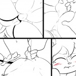 1:1 all_fours anthro anus bent_over bite biting_lip biting_own_lip black_and_white black_and_white_and_red blush butt_slap comic digital_drawing_(artwork) digital_media_(artwork) dildo doggystyle duo erect_nipples eulipotyphlan eyes_closed female female/female female_penetrated female_penetrating female_penetrating_female from_behind_position genitals hedgehog mammal monochrome nipples partially_colored penetration pussy raised_tail rodent sciurid sex sex_toy slap slypon spanking strapon tail tree_squirrel vaginal vaginal_penetration